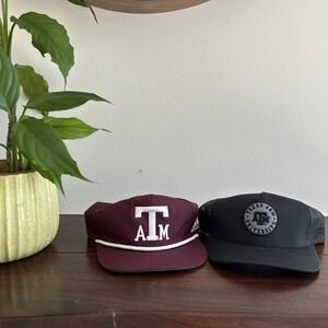Lot of 2 NEW Texas A&M Aggie Football Strap Back Baseball Caps Hat